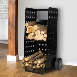 FACILITYS Chariot Porte Bûches En Métal -Rangement de jardin Soldes 27749104 5