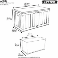 Lifetime Coffre De Rangement Extérieur 439L PEHD 11 Lifetime Coffre De Rangement Extérieur 439L PEHD -Rangement de jardin Soldes 27995509 5
