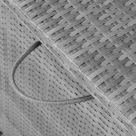 CASARIA Coffre De Rangement En Polyrotin Gris Avec Roulettes 122 X 56 X 61 Cm Stockage Intérieur Extérieur Coussins Jardin 5 CASARIA Coffre De Rangement En Polyrotin Gris Avec Roulettes 122 X 56 X 61 Cm Stockage Intérieur Extérieur Coussins Jardin – Image 3