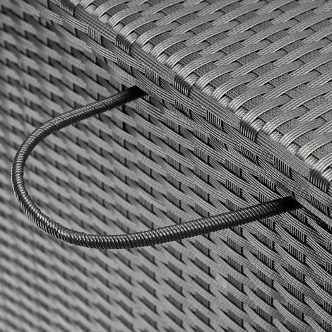 CASARIA Coffre De Rangement En Polyrotin Noir 150x77x73cm 2 Roues Et Poignées Malle De Stockage 2 Vérins 6 CASARIA Coffre De Rangement En Polyrotin Noir 150x77x73cm 2 Roues Et Poignées Malle De Stockage 2 Vérins – Image 4