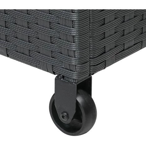 CASARIA Coffre De Rangement En Polyrotin Noir 150x77x73cm 2 Roues Et Poignées Malle De Stockage 2 Vérins 7 CASARIA Coffre De Rangement En Polyrotin Noir 150x77x73cm 2 Roues Et Poignées Malle De Stockage 2 Vérins – Image 5