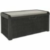 TOOLMAX Coffre De Jardin XL 560L Santorini TOOMAX Résine Cousin Inclus. Effet Rotin L147xP72xH65 Cm Résiste Au Gel, Intempéries Et UV -Rangement de jardin Soldes 29365739 1