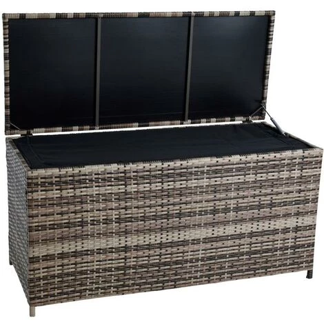 ESTEXO Boîte à Coussin En Rotin Boîte Jardin, Boîte De Rangement En Beige-Marron 4 ESTEXO Boîte à Coussin En Rotin Boîte Jardin, Boîte De Rangement En Beige-Marron – Image 2