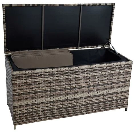 ESTEXO Boîte à Coussin En Rotin Boîte Jardin, Boîte De Rangement En Beige-Marron 5 ESTEXO Boîte à Coussin En Rotin Boîte Jardin, Boîte De Rangement En Beige-Marron – Image 3