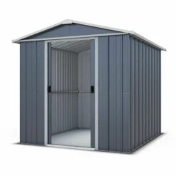 Abri De Jardin Métal Gris Yardmaster 3,85 M² + Kit D'ancrage