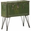 VidaXL Coffre De Rangement Style Militaire 68x24x66 Cm Fer - Vert
