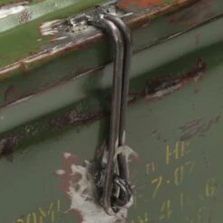 VidaXL Coffre De Rangement Style Militaire 68x24x66 Cm Fer - Vert -Rangement de jardin Soldes 29997958 4