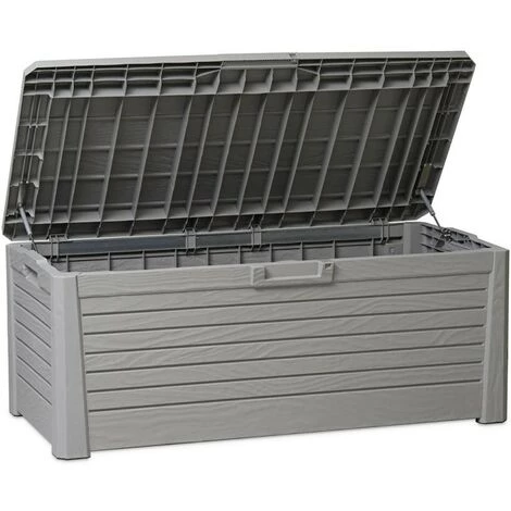 TOOLMAX Coffre De Jardin 550L Effet Bois FLORIDA 147xP72xH60 Cm Resine Anti UV Haute Résistance Gel Et Intempéries 3 TOOLMAX Coffre De Jardin 550L Effet Bois FLORIDA 147xP72xH60 Cm Resine Anti UV Haute Résistance Gel Et Intempéries
