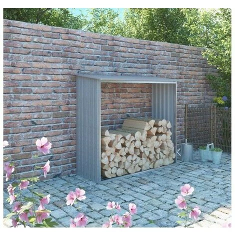 CHALET & JARDIN Bûcher Métal Aspect Bois Vieilli - 1,37 M² 4 CHALET & JARDIN Bûcher Métal Aspect Bois Vieilli - 1,37 M² – Image 2