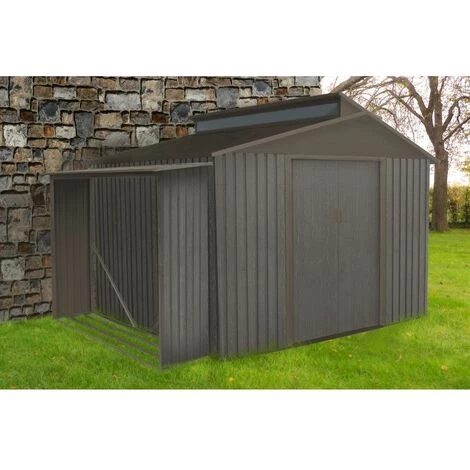 CHALET & JARDIN Bûcher Métal Aspect Bois Vieilli - 1,37 M² 5 CHALET & JARDIN Bûcher Métal Aspect Bois Vieilli - 1,37 M² – Image 3