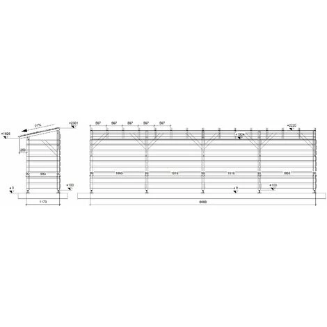 JARDINATOIRE Abri Moto 8m - Couvert - Sans Fond - Cl3 Marron 5 JARDINATOIRE Abri Moto 8m - Couvert - Sans Fond - Cl3 Marron – Image 3