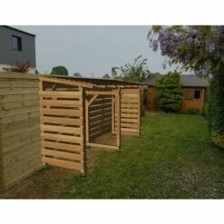 JARDINATOIRE Abri Vélo 4m - Couvert - Sans Fond - Cl3 Marron -Rangement de jardin Soldes 31129928 2