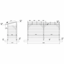 JARDINATOIRE Abri Vélo 4m - Couvert - Sans Fond - Cl3 Marron -Rangement de jardin Soldes 31129928 3