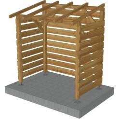 JARDINATOIRE Module Abri Fumeurs 2m - Non-couvert - Cl3 Marron -Rangement de jardin Soldes 31131118 2