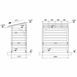 JARDINATOIRE Module Abri Fumeurs 2m - Non-couvert - Cl3 Marron -Rangement de jardin Soldes 31131118 3