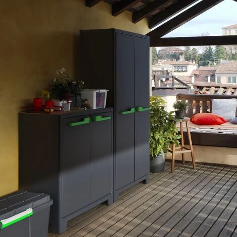 Armoire De Rangement Basse Moby Gris Graphite 100 Cm Keter - Gris 4 Armoire De Rangement Basse Moby Gris Graphite 100 Cm Keter - Gris – Image 2