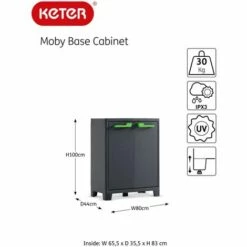 Armoire De Rangement Basse Moby Gris Graphite 100 Cm Keter - Gris 9 Armoire De Rangement Basse Moby Gris Graphite 100 Cm Keter - Gris -Rangement de jardin Soldes 31569535 3
