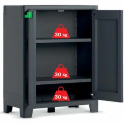 Armoire De Rangement Basse Moby Gris Graphite 100 Cm Keter - Gris 10 Armoire De Rangement Basse Moby Gris Graphite 100 Cm Keter - Gris -Rangement de jardin Soldes 31569535 4