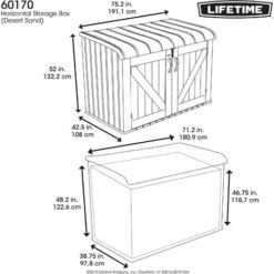 Lifetime Abri De Rangement Extérieur Horizontal 2.1m3 PEHD -Rangement de jardin Soldes 31941727 5