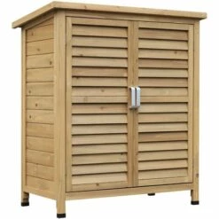 Outsunny Armoire De Jardin Abri Jardin Remise Pour Outils Sur Pied Dim. 87L X 46l X 96H Cm étagère Portes Persiennes Toit Bitumé Bois Sapin Autoclave Vert - Vert