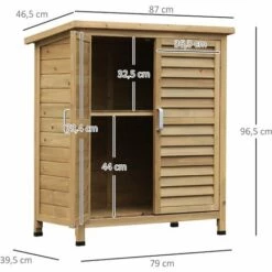 Outsunny Armoire De Jardin Abri Jardin Remise Pour Outils Sur Pied Dim. 87L X 46l X 96H Cm étagère Portes Persiennes Toit Bitumé Bois Sapin Autoclave Vert - Vert -Rangement de jardin Soldes 32477709 3