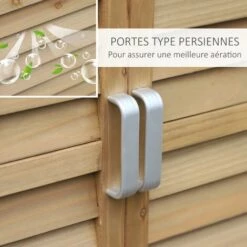 Outsunny Armoire De Jardin Abri Jardin Remise Pour Outils Sur Pied Dim. 87L X 46l X 96H Cm étagère Portes Persiennes Toit Bitumé Bois Sapin Autoclave Vert - Vert -Rangement de jardin Soldes 32477709 5