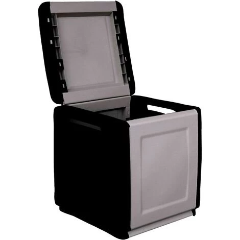 ARTPLAST Coffre De Rangement En Polypropylène, Couleur Gris Foncé Et Noir. 3 ARTPLAST Coffre De Rangement En Polypropylène, Couleur Gris Foncé Et Noir.