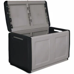 ARTPLAST Coffre De Rangement En Polypropylène, Couleur Gris Foncé Et Noir.
