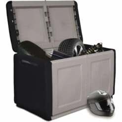 ARTPLAST Coffre De Rangement En Polypropylène, Couleur Gris Foncé Et Noir. -Rangement de jardin Soldes 33032805 5