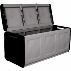 ARTPLAST Coffre De Rangement En Polypropylène, Couleur Gris Foncé Et Noir.