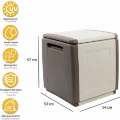 ARTPLAST Coffre De Rangement En Polypropylène, Couleur Ivoire Et Marron. -Rangement de jardin Soldes 33032817 2