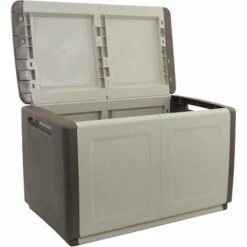 ARTPLAST Coffre De Rangement En Polypropylène, Couleur Ivoire Et Marron.