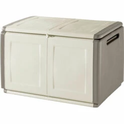 ARTPLAST Coffre De Rangement En Polypropylène, Couleur Ivoire Et Marron. -Rangement de jardin Soldes 33032820 5