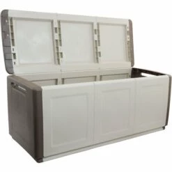 ARTPLAST Coffre De Rangement En Polypropylène, Couleur Ivoire Et Marron.