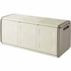 ARTPLAST Coffre De Rangement En Polypropylène, Couleur Ivoire Et Marron. 11 ARTPLAST Coffre De Rangement En Polypropylène, Couleur Ivoire Et Marron. -Rangement de jardin Soldes 33032825 5