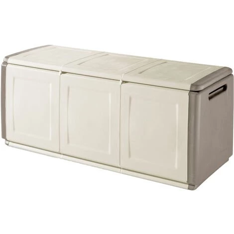 ARTPLAST Coffre De Rangement En Polypropylène, Couleur Ivoire Et Marron. 7 ARTPLAST Coffre De Rangement En Polypropylène, Couleur Ivoire Et Marron. – Image 5