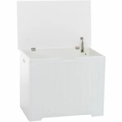 CLP Coffre De Rangement Lafia En Bois MDF Blanc -Rangement de jardin Soldes 33858836 2