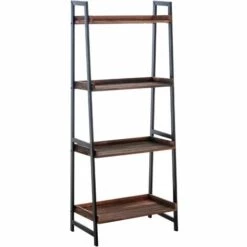 CLP Etagère Dahn Dans Le Style Vintage Avec Plateaux En Bois Et Cadre En Métal Marron