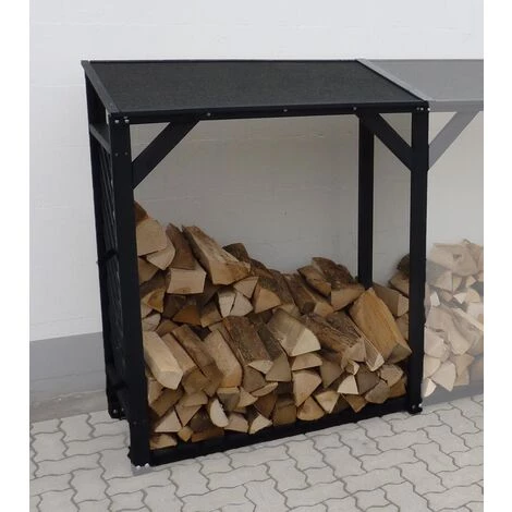 IDEANATURE Extension Bûcher Treillis En Bois Black Edition Noir - Noir 4 IDEANATURE Extension Bûcher Treillis En Bois Black Edition Noir - Noir – Image 2