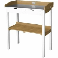 AXI Table De Rempotage Avec 2 Tiroirs En Marron & Blanc | Table De Plantation En Bois Pour L'exterieur - Marron