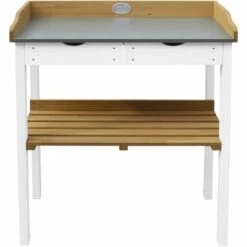 AXI Table De Rempotage Avec 2 Tiroirs En Marron & Blanc | Table De Plantation En Bois Pour L'exterieur - Marron -Rangement de jardin Soldes 34717021 5