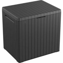 Keter Coffre De Jardin Résine City Cube Gris, 57,8 X 44 X H.54.8 Cm