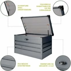 HOGGAR Coffre De Jardin Aarhus 300 L - Garantie 10 Ans - 100x61x62cm -Rangement de jardin Soldes 3562607 3