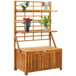 VidaXL Boîte De Rangement Et Treillis 99x55x160cm Bois D'acacia Solide - Brun