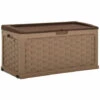 ASUPERMALL Boite De Rangement De Jardin 335 L Moka-Chocolat PP -Rangement de jardin Soldes 37433481 1