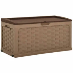 ASUPERMALL Boite De Rangement De Jardin 335 L Moka-Chocolat PP