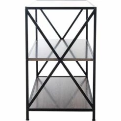 CLP Meuble Console Mendig Dans Le Style Industriel Avec Plateaux En Bois Et Cadre En Métal Marron -Rangement de jardin Soldes 37886381 3