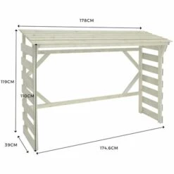 CÉMONJARDIN Abri Bûches En Bois Morzine - 0,7 Stère -Rangement de jardin Soldes 38050465 3