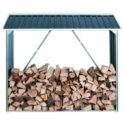 Ezooza WoodStorage 6'x 2' De Duramax 182 X 73 X 160 Cm En Acier Galvanisé Anti-corrosion Couleur Anthracite - Antracite E Bianco