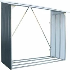 Ezooza WoodStorage 6'x 2' De Duramax 182 X 73 X 160 Cm En Acier Galvanisé Anti-corrosion Couleur Anthracite - Antracite E Bianco -Rangement de jardin Soldes 38696911 4